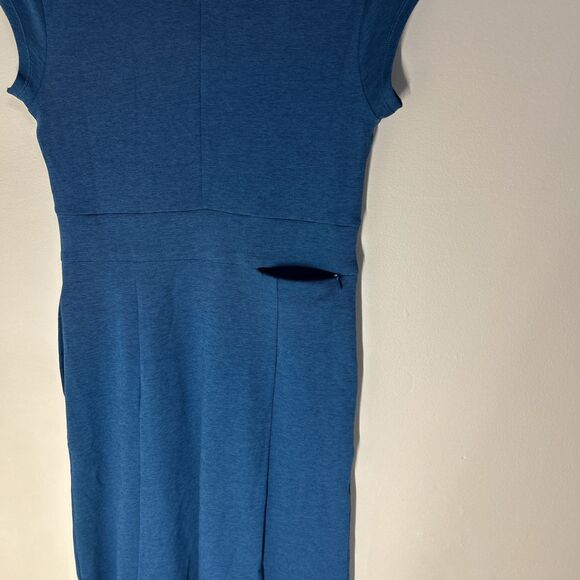 NWT Toad & Co Eco Tomboy Dress Small Inky Teal Cap Sleeve Pockets - Picture 9 of 12